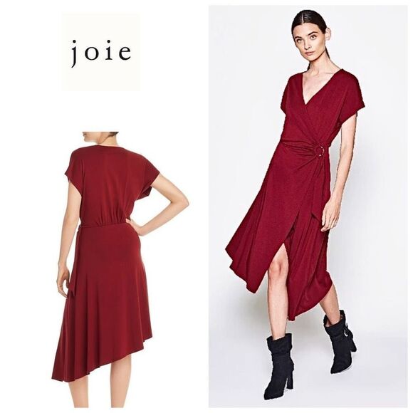 New. JOIE wine wrap dress. Large. Retails $228 - Picture 1 of 15